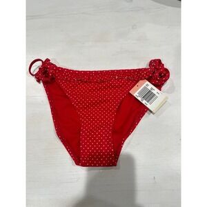 NEW W TAGS bikini bottom swimwear red and white polka dots